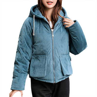 

Toponeto Women Winter Warm Coat Hooded Thick Warm Loose Jacket Short Overcoat