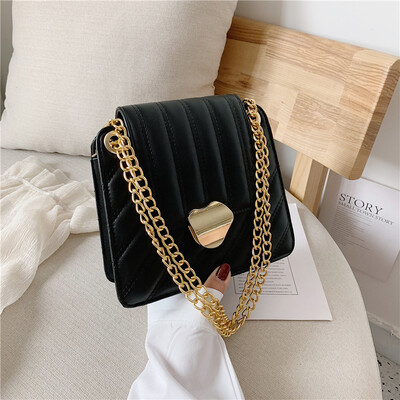 

Chic chain bag summer fashion lock bag new 2019 fresh small square shoulder bag Messenger bag