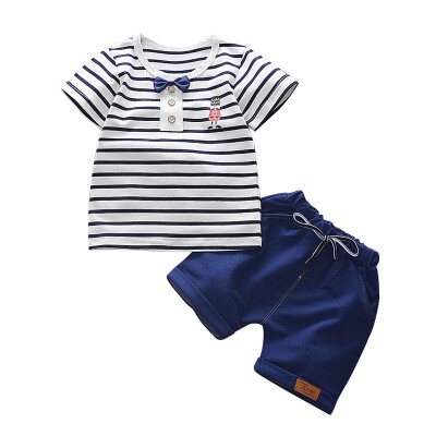 

Baby Boy Clothes 2Pcs Striped T-shirt TopsJeans Shorts Fashion Toddler Summer Casual Outfits