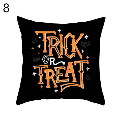 

Halloween Pumpkin Ghost Bat Trick or Treat Cushion Cover Pillow Case Sofa Decor