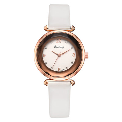 

Korean fashion rose gold border diamond dial casual ladies quartz watch