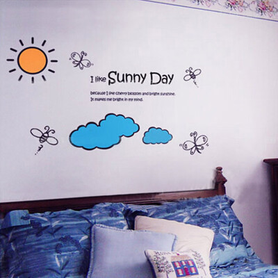 

〖Follure〗Sunny Day Wall Art Decal Sticker Removable Mural PVC Home Decor Gift