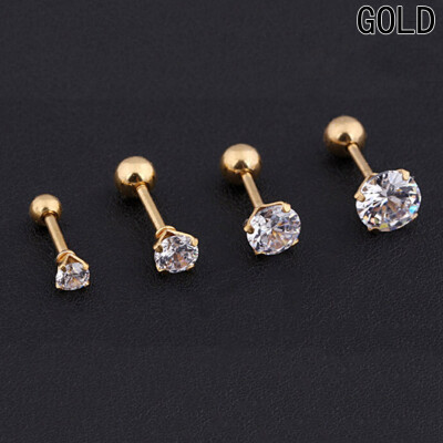 

Steel Barbell Zircon Cartilage Helix Lip Earring Stud