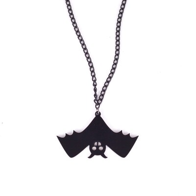 

Halloween Women Black Bat Pendant Necklaces Party Charm Jewellery Gift