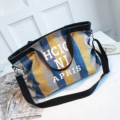 

Bag woman 2019 new trendy Korean version simple one-shoulder bag fashion hand-held canvas bag large capacity shopping bag in summe
