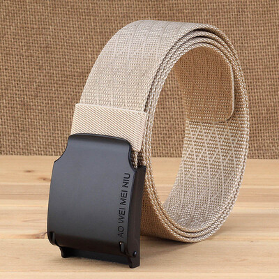 

Automatic Buckle Unisex belt High Quality Solid Color Nylon Men belt Outdoor Casual pants Cowboy pants wild belt