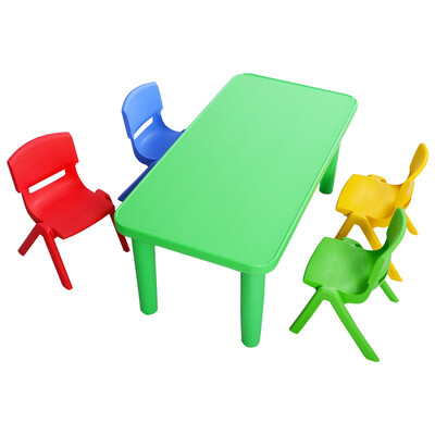 

Kids Colorful Plastic Table&4 Chairs Set