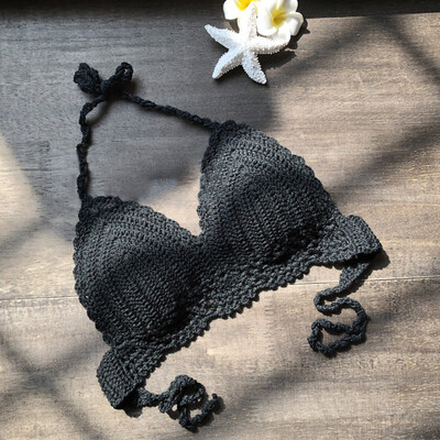 

Sexy Women Summer Beach Beachwear Bikini Bra Knitted Weaven
