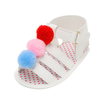 

Infant Baby Girls Ball Strap Crib Shoes Soft Sole Anti-slip Single Shoes Sandals