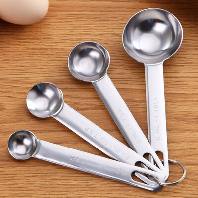 

Stainless Steel Measuring Spoons Kitchen Baking Seasoning Supply Popular