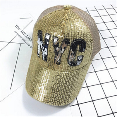 

Childrens duck tongue Hat Girls middle&big childrens sun shading summer mesh Sequin baseball cap Korean sun hat