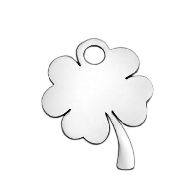 

304 Stainless Steel Charms Clover Stainless Steel Color 12x9x1mm Hole 15mm