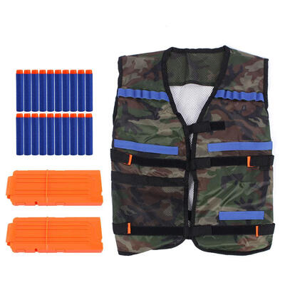 

Greensen 20Pcs Bullet Darts 1Pc Elite Tactical Vest 2Pcs 12 Darts Reload Clip for Kid Toys Bullet Darts for NerfBullet Darts