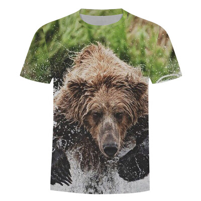 

Toponeto Summer Mens Fashion Round Neck Personalit Print Short Sleeve Leisure Top Blouse