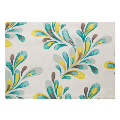 

Double Layer Feather Printed Heat Insulation Pad Non-slip Table Mat Coaster
