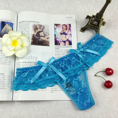 

Sexy lace bow transparent briefs for women intimates underwear panties string calcinha womens panties female thong lingerie2018