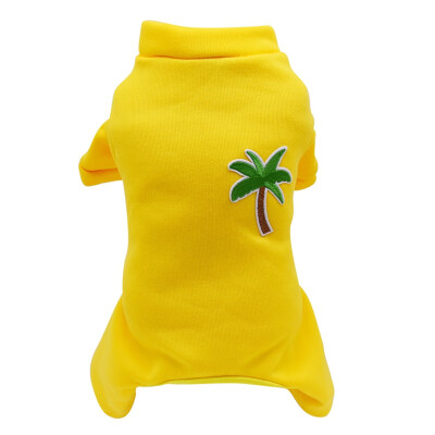 

Pet Dog Clothes 4 Legged Puppy Cat Jumpsuit Coconut Tree Cute Thick Jacket For Small Dog Teddy Yorkie Clothing Tops