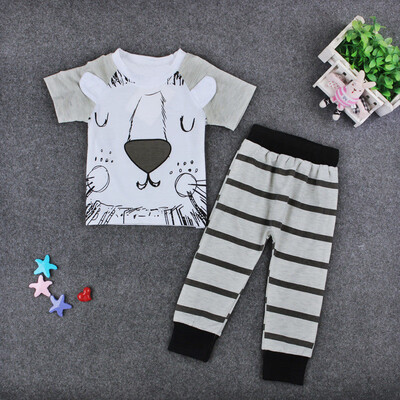 

2PCS Newborn Toddler Kids Baby Boy T-shirt TopsPants Cotton Clothes Outfits Set