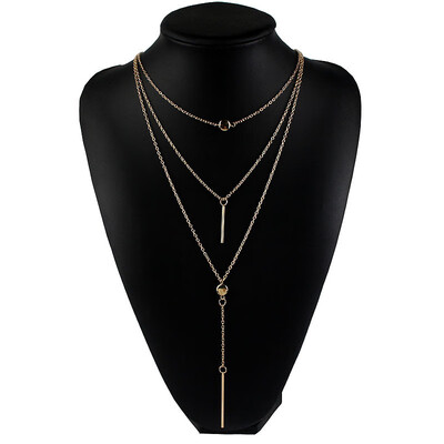 

Ornaments Clavicle Sexy Chain Short Money Pendant Chain Sweater Chain Woman Elegant Small Circle Point Multi-storey Hot Necklace