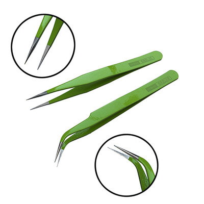

〖Follure〗2pcs Stainless Steel Eyebrow Tweezers Eyelash Curler Clip Plucking Beauty Tools