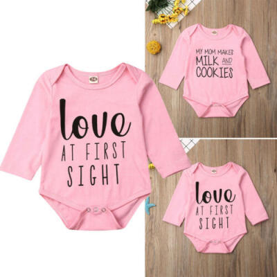 

Newborn Infant Baby Girls Boy Long Sleeve Romper Outfits Jumpsuit Bodysuit US