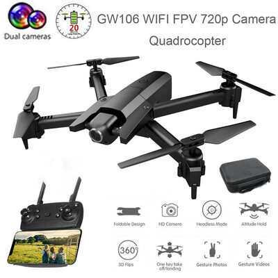 

Siaonvr GW106 WIFI FPV 720p Camera Headless Foldable Quadrocopter Long Flight Time Drone