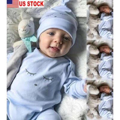 

New Baby Girls Boy Clothes Outfit Long Sleeve Romper Jumpsuit Bodysuit Playsuit