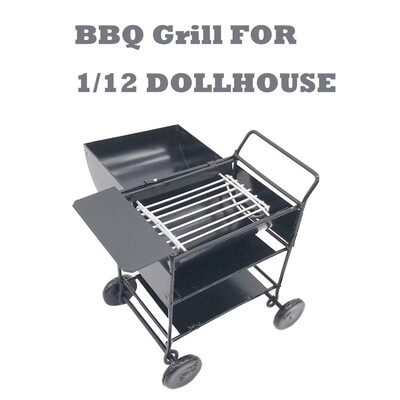 

YIWULABBQ Grill Miniature Yard Garden 112 Dollhouse Barbecue Picnic Grill Oven Black