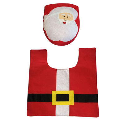 

2 pcsset Santa Claus snowman toilet cover Christmas toilet cover set home decoration New Year Christmas decorations