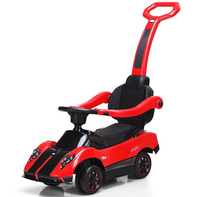 

2 in 1 Electric Kids Ride On Push Around Car-Red