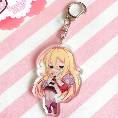 

CAR-TOBBY Japan Anime Keychain Angels of Death Zack Isaac Foster Acrylic Key Ring Pendants