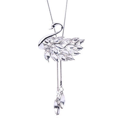 

Swan Rhinestone Pendant Women Girls Sweaters Necklace Jewelry Long Neck Chain Birthday Gifts
