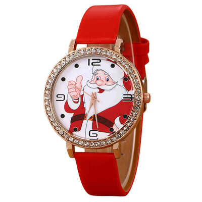 

Womens Watches Best Sellers High Quality Santa Claus Pattern Watch Romain Horloge Cadeau Montre Femme Acier Inoxydable