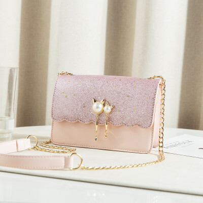 

Summer little girl fashion chain bag small square bag foreign gas woman single shoulder slant