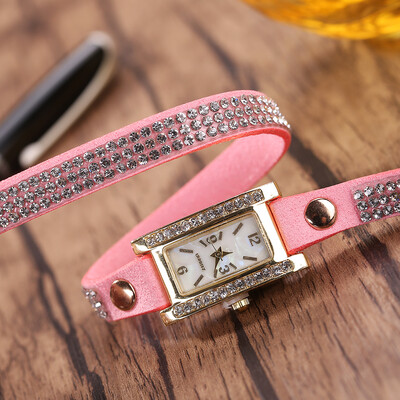 

Fashion Korea Velvet Square Bracelet Watch Womens Wreath Watch with Diamond Belt Quartz Watch Womens Model