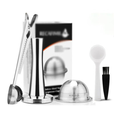 

4In1 Stainless Steel Coffee Capsules Pods Filter Reusable For Nespresso Vertuo