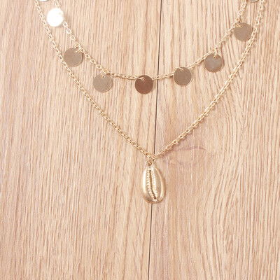 

New Fashion Gold Color Shell Pendant Necklace for Women Chain Choker Necklace Statement Collar Bohemia Collier 2019
