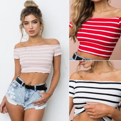 

Sexy Women Casual Off Shoulder Tank Top Vest Blouse Sleeveless Crop Tops Shirt