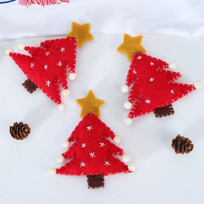 

Creative Handmade Wool Felt Diy Christmas Tree Small Hanging Christmas Tree Wreath Rattan Accessories Christmas Decorations