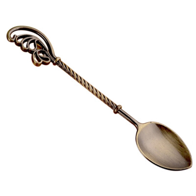 

1 pcs Vintage Alloy Coffee Ice Cream Tea Spoon Retro Style Feather Handle Stick Dessert Spoons Sugar Measuring Tool