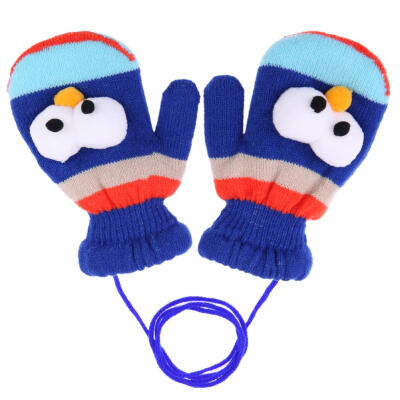 

Cartoon Eyes Children Knitted Elastic Winter Warm Baby Thickened Ski Gloves