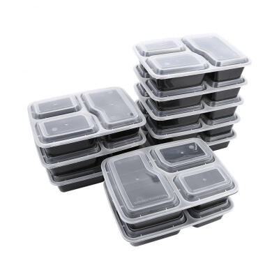 

Greensen 10pcs Meal Prep Containers Plastic Food Storage Microwavable 3 Compartment Lunch Box