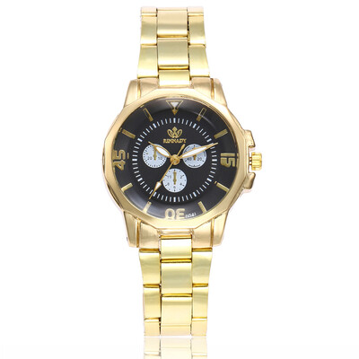 

Womens three-eye steel belt new watch simple scale Rui
