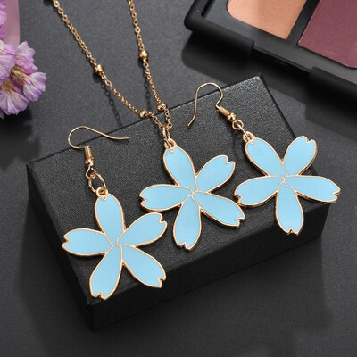 

Cute Pink Flower Pendant Necklace Latest Womens Design Handmade High Quality Jewelry Gift Necklace Wedding Party Jewelry