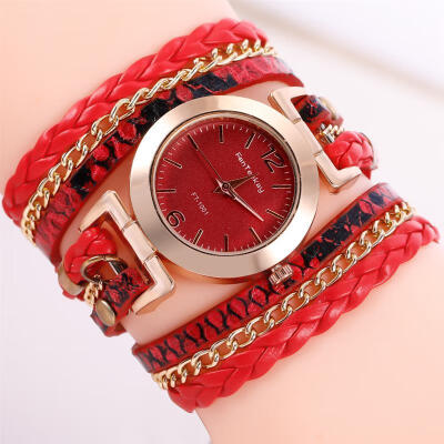 

New Arrival Retro Watch 2019 Leather Band Bracelet Stainless Steel Analog Quartz Wristwatch Women Lady Female Rose Watches