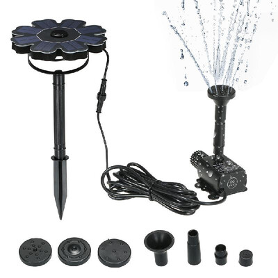 

160mm63" Solar Power Fountain Flower-shape Solar Panel Energy-saving Water Pump for Garden Patio Pond Fish Tank Decoration Plant