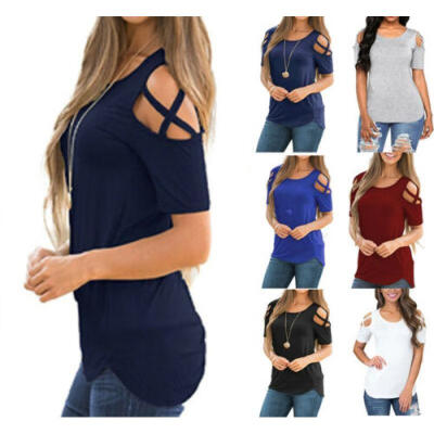 

Women Ladies Summer Fashion Cotton Short Sleeve Casual Shirt Tops Blouse T-Shirt