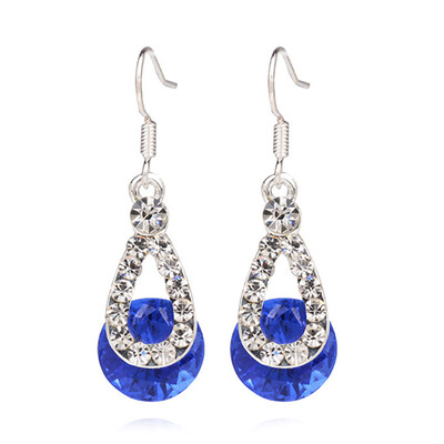 

Shining Rhinestone Stud Earrings Luxury Water Drop Imitation Precious Stone Earrings Trendy Women Jewelry for Wedding Party