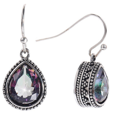 

Fashion Retro Mystic Rainbow Topaz Gemstone Drop Dangle Earrings Jewelry Gift For Women