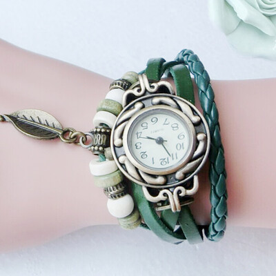 

Duoya 2018 Fashion Ladies Watches Women Luxury Leaf Leather Wrist For Women Bracelet Vintage Sport Clock Watch Christmas Gif